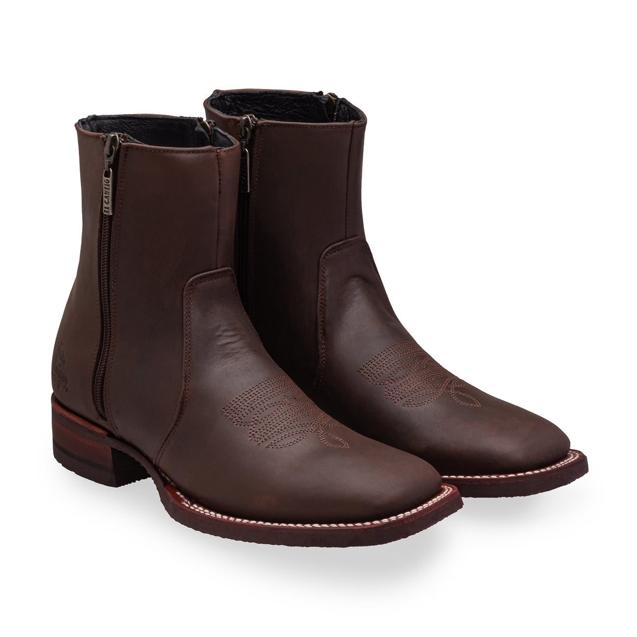 El Canelo Botin Leon Square Toe - Crazy Horse Madera