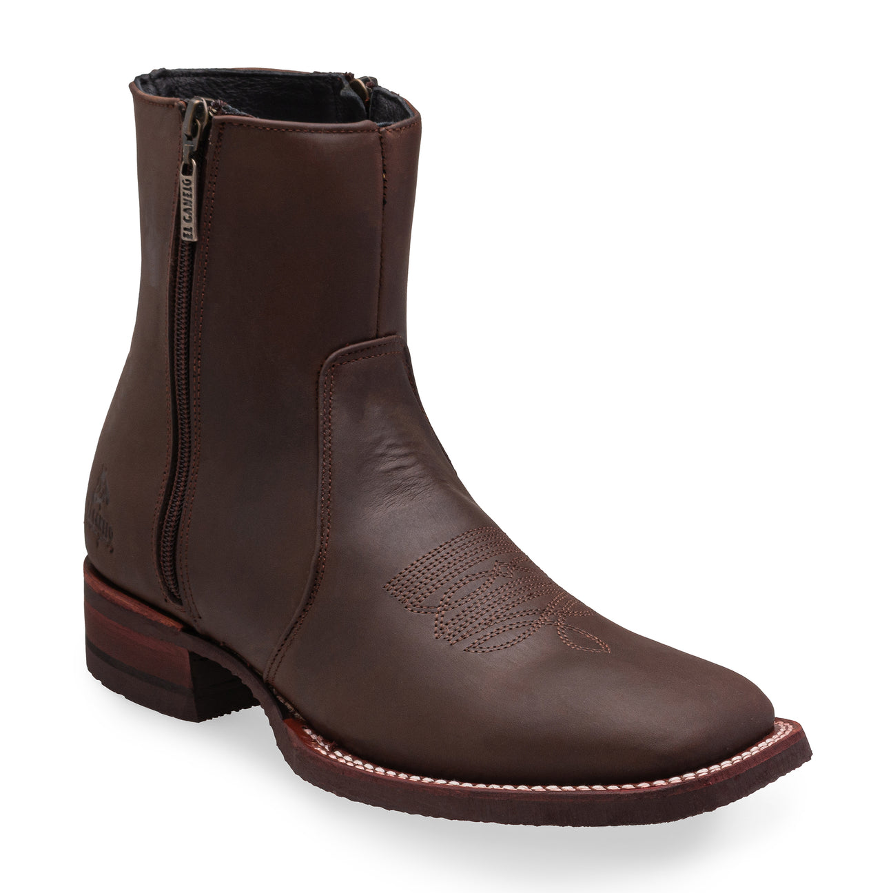 El Canelo Botin Leon Square Toe - Crazy Horse Madera