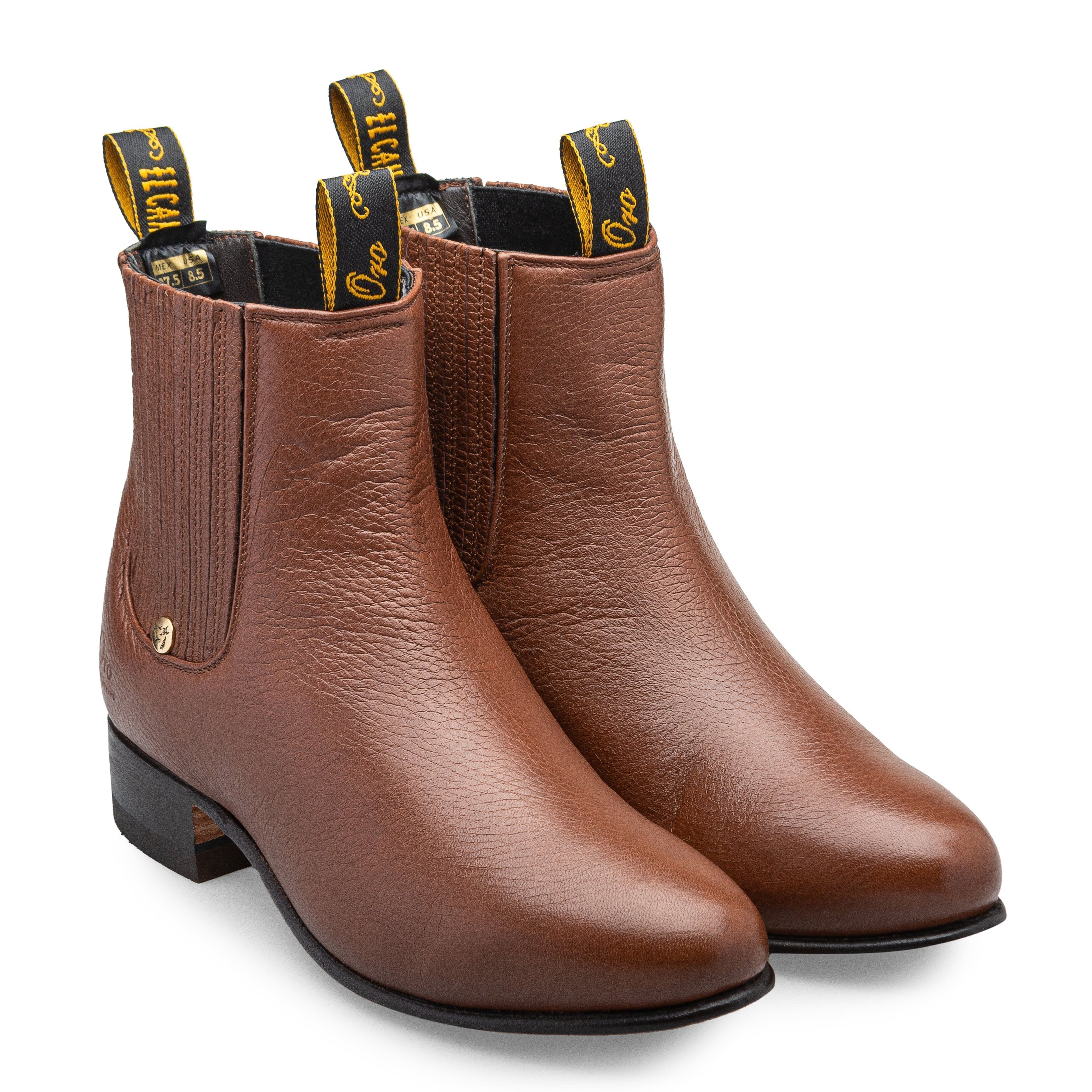 El Canelo "Oro" Botin Charro Piel Venado - Miel