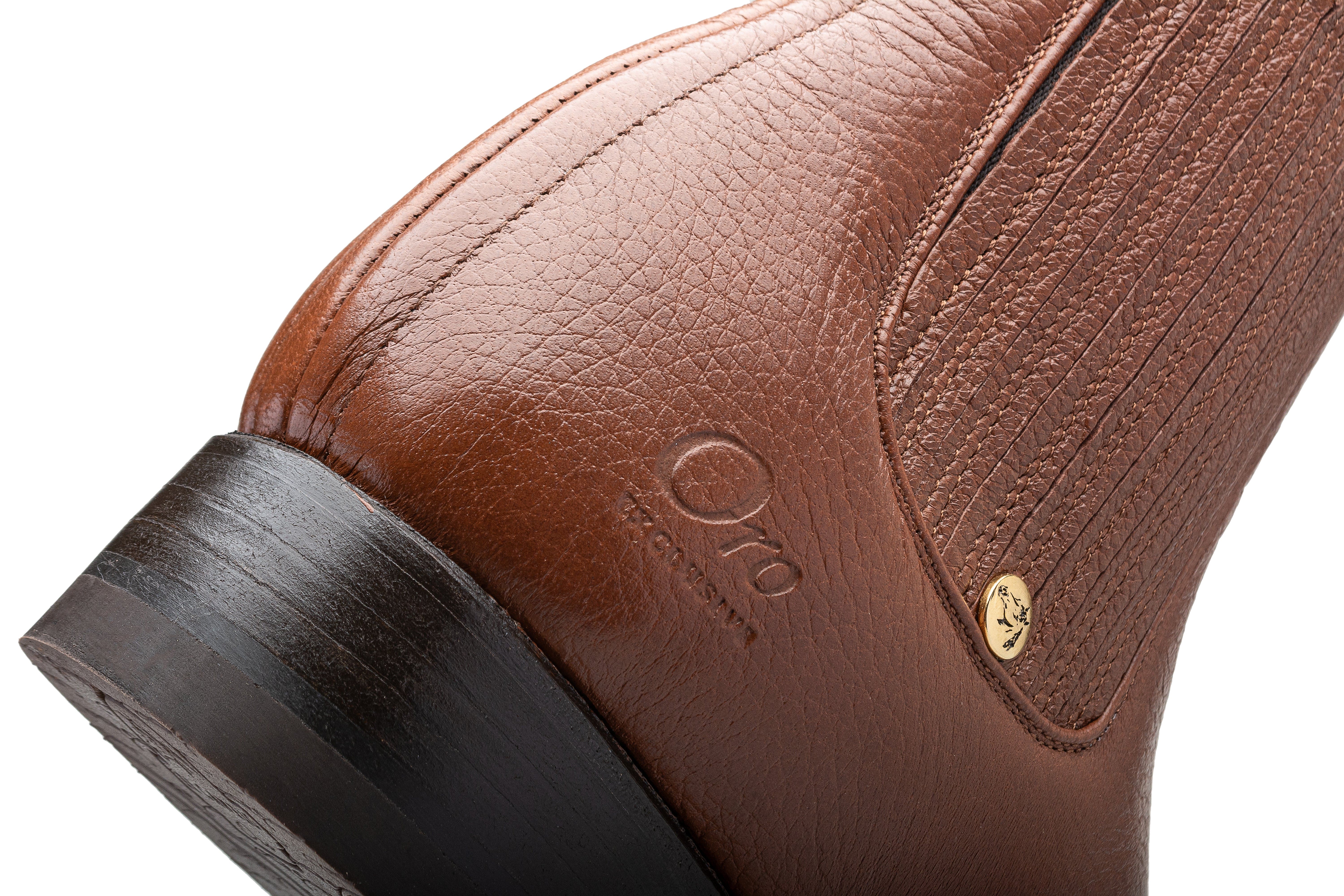 El Canelo "Oro" Botin Charro Piel Venado - Miel