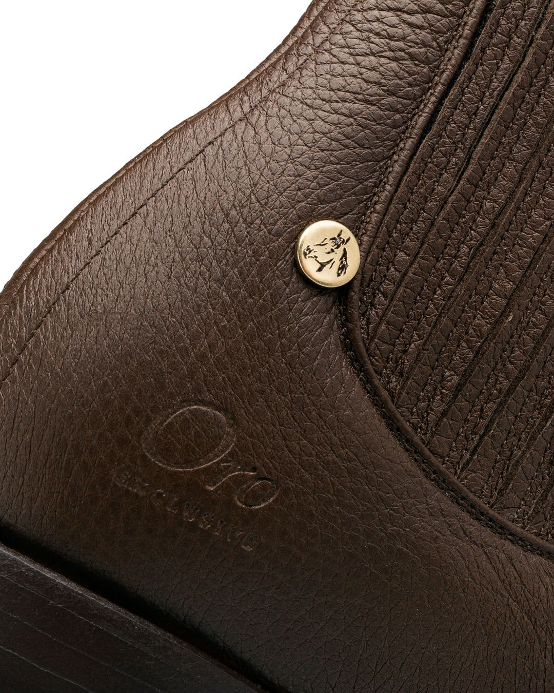 El Canelo "Oro" Botin Charro Piel Venado - Cafe