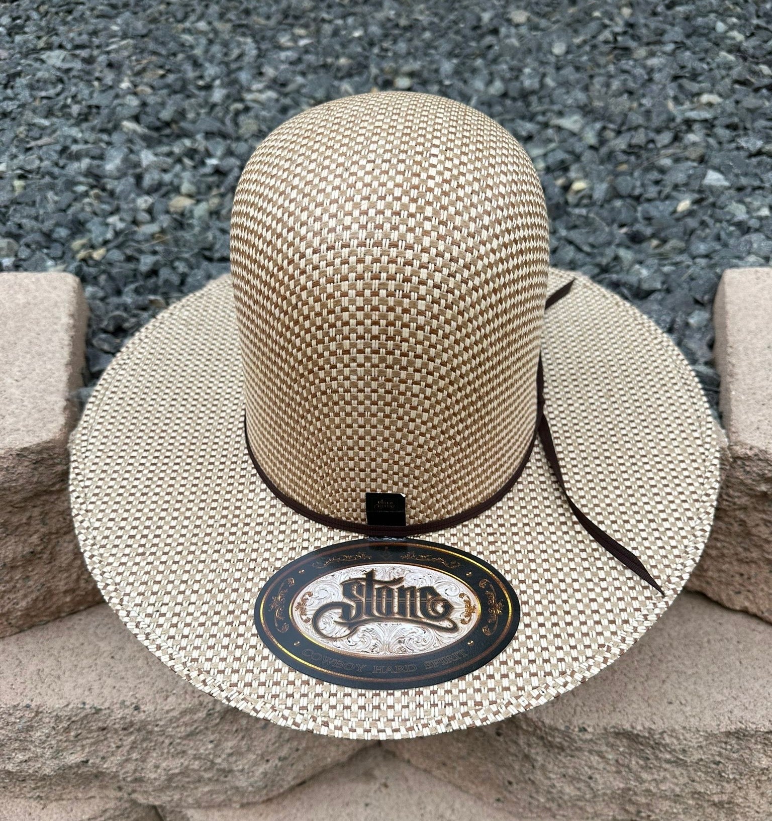 Stone Telar Petatillo Open Crown Straw Hat
