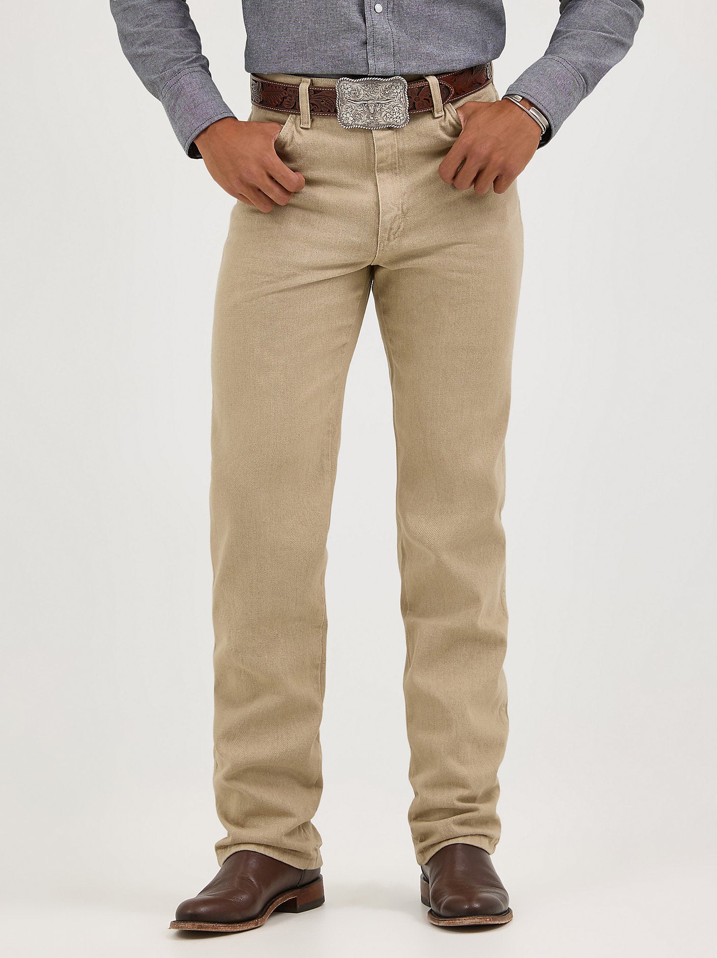 Wrangler Men's Cowboy Cut Slim Fit Jean 936TAN - Prewashed Tan