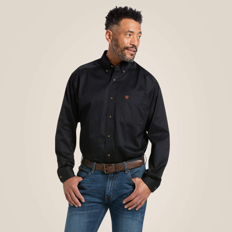 Ariat Men's Solid Twill Classic Fit Shirt 00502 - Black