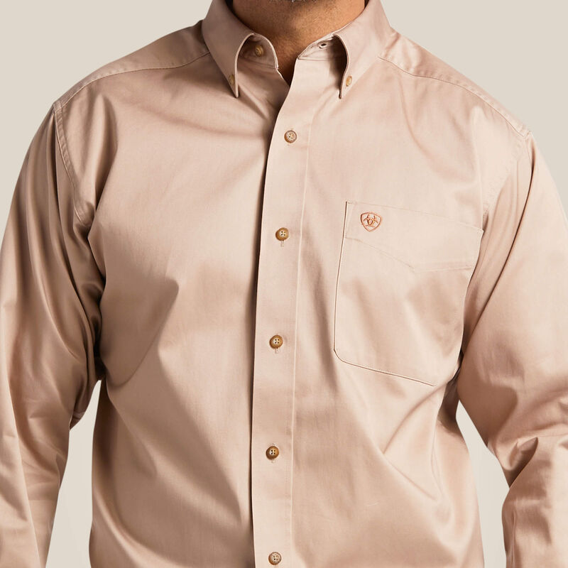 Ariat Men's Solid Twill Classic Fit Shirt 00505 - Khaki