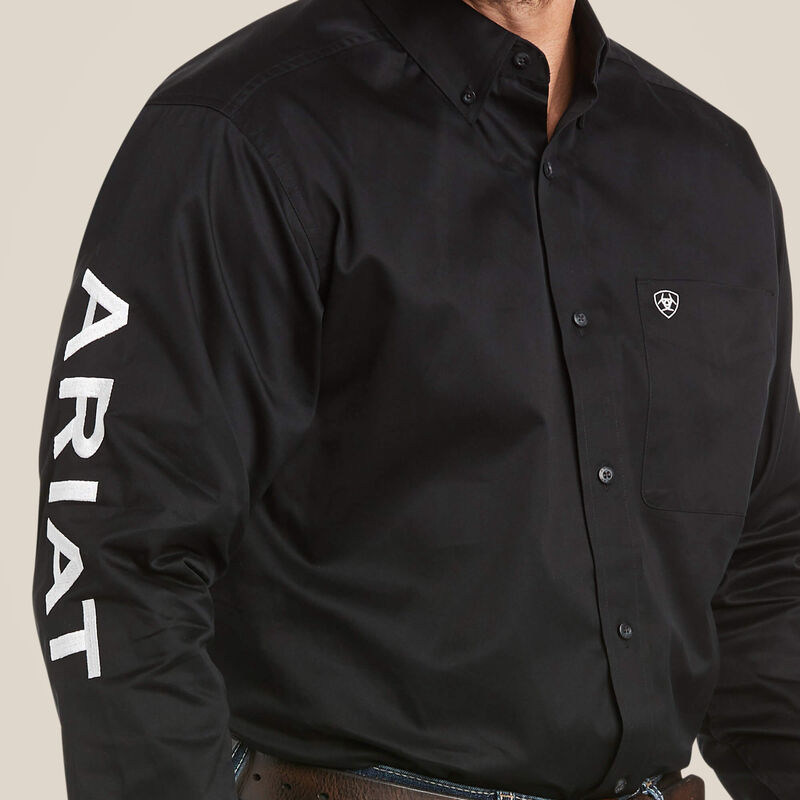 Ariat Men's Team Logo Twill Classic Fit Long Sleeve Shirt 10017497 - Black