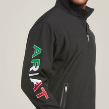 Cargar imagen en el visor de la galería, Ariat Men&#39;s New Team Softshell Mexico Jacket 31424- Black
