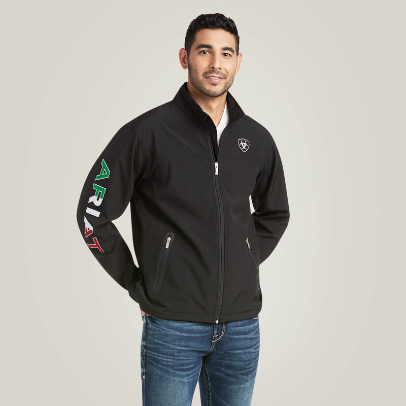 Ariat Men's New Team Softshell Mexico Jacket 10031424- Black