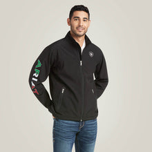 Cargar imagen en el visor de la galería, Ariat Men&#39;s New Team Softshell Mexico Jacket 31424- Black
