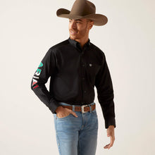 Cargar imagen en el visor de la galería, Ariat Men&#39;s Team Logo Twill Classic Fit Shirt 38500 - Black
