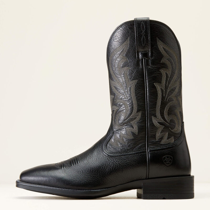 Ariat Men's Slim Zip Ultra Western Boot 10046852 - Black Deertan