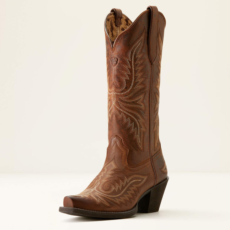 Ariat Women's Round Up Collins D Toe Western Boot 10053788 - Rafter Tan