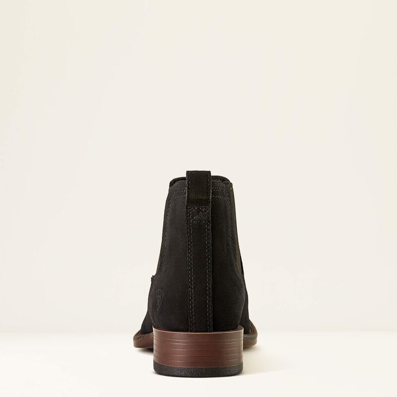 Ariat Men's Booker Chelsea Wide Square Toe Western Boot 10053841 - Black Suede