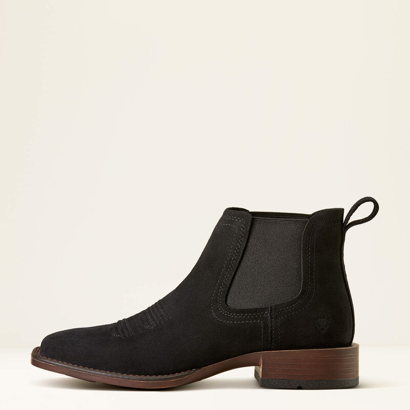 Ariat Men's Booker Chelsea Wide Square Toe Western Boot 10053841 - Black Suede