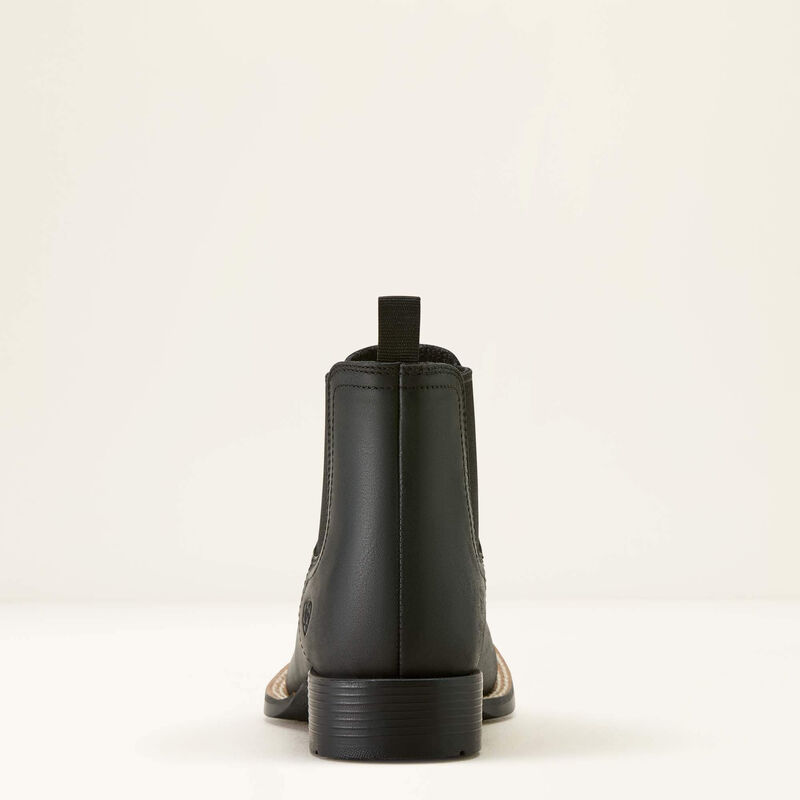 Ariat Kids Booker Chelsea Wide Square Toe Western Boot 10063825 - Tricorn Black