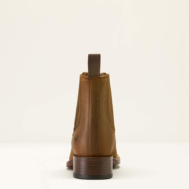 Ariat Women's Booker Chelsea Wide Square Toe Western Boot 10063973 - Distressed Brown