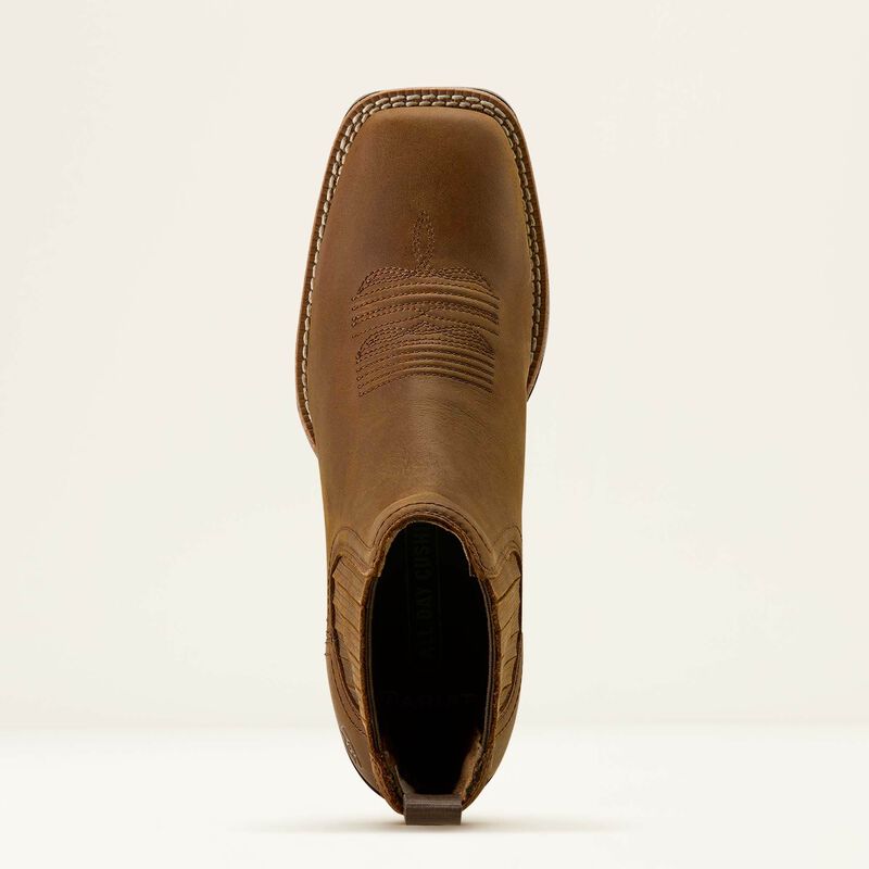 Ariat Women's Booker Chelsea Wide Square Toe Western Boot 10063973 - Distressed Brown