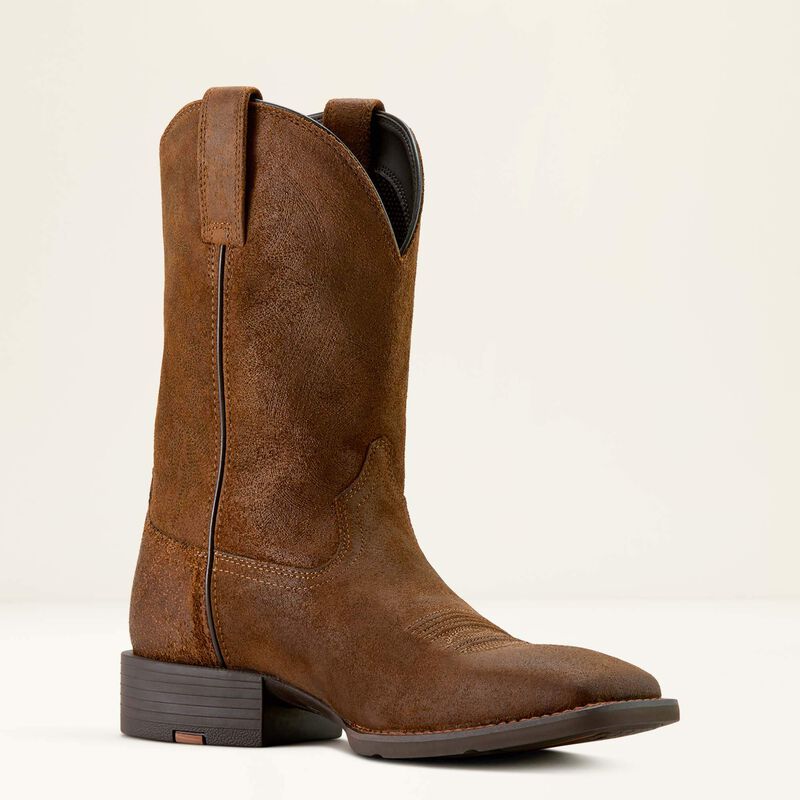 Ariat Men's Sport Big Country Wide Square Toe Cowboy Boot 10064001 - Brown Roughout