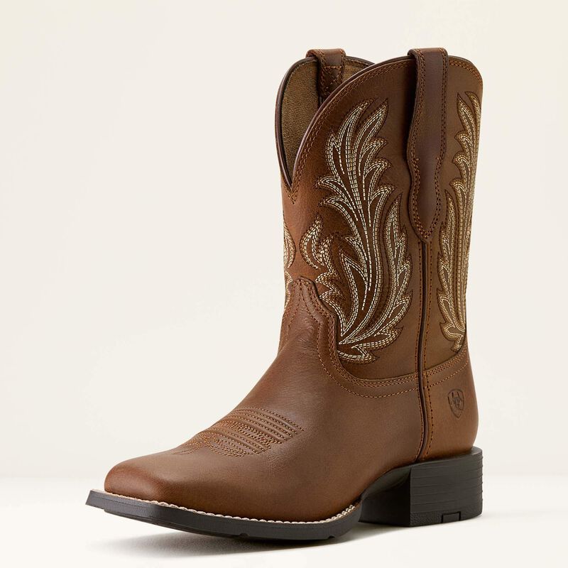 Ariat Women's Round Up Filly Wide Square Toe Western Boot 10064074 - Sorrel Crunch