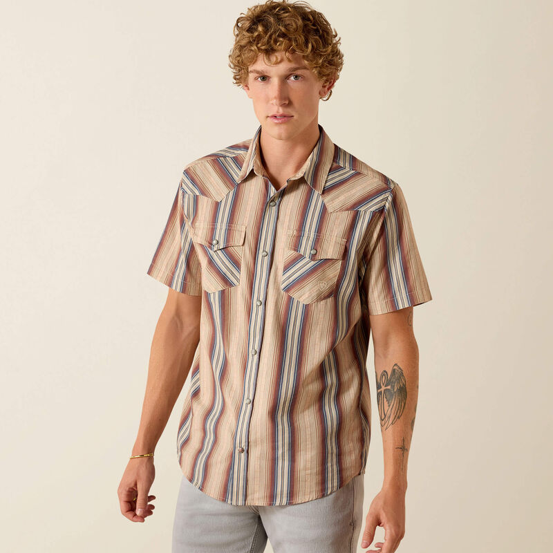 Ariat Men's Retro Haver Fitted Snap Shirt 10071087 - Copper Brown