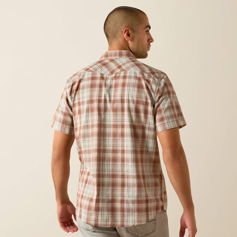 Ariat Men's Retro Hilliard Fitted Snap Shirt 10071595 - Light Brown Plaid
