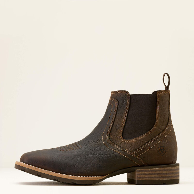 Ariat Men's Hybrid Low Boy Elephant Print Wide Square Toe Chelsea Boot 10074168 - Warm Brown