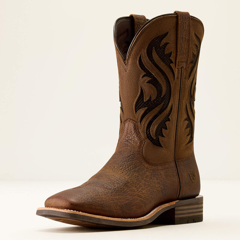 Ariat Men's Kanyon Toughstock VentTEK Wide Square Toe Cowboy Boot 10074257 - Adobe Mocha Suede