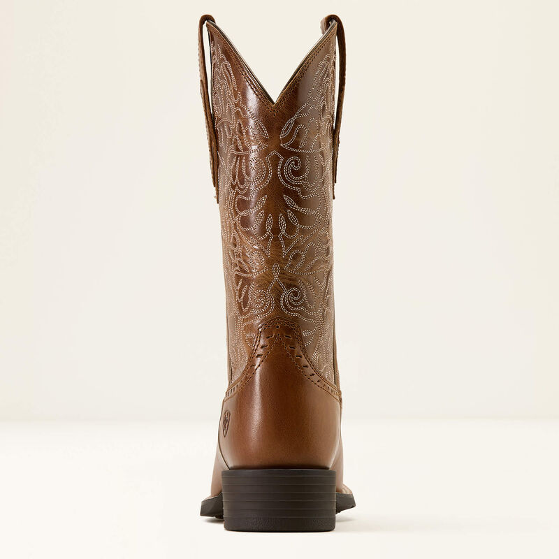 Ariat Women's Round Up Remuda Wide Square Toe Western Boot 10074322 - Aged Tan