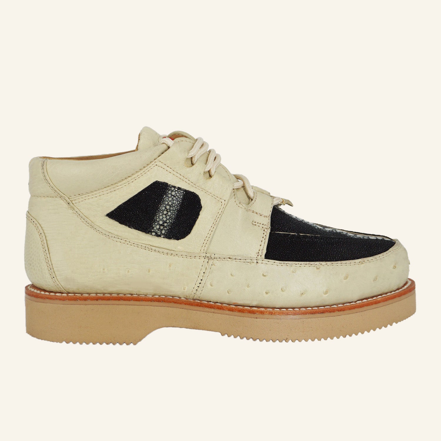 Los Altos Stingray Rowstone/Ostrich Casual Shoes ZA101105 - Black/Winter White