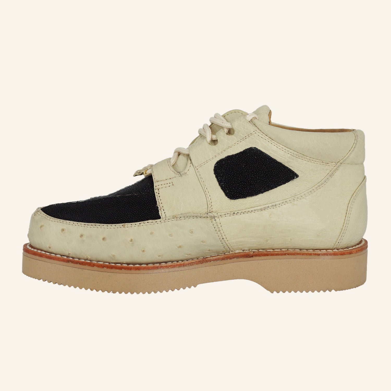 Los Altos Stingray Rowstone/Ostrich Casual Shoes ZA101105 - Black/Winter White