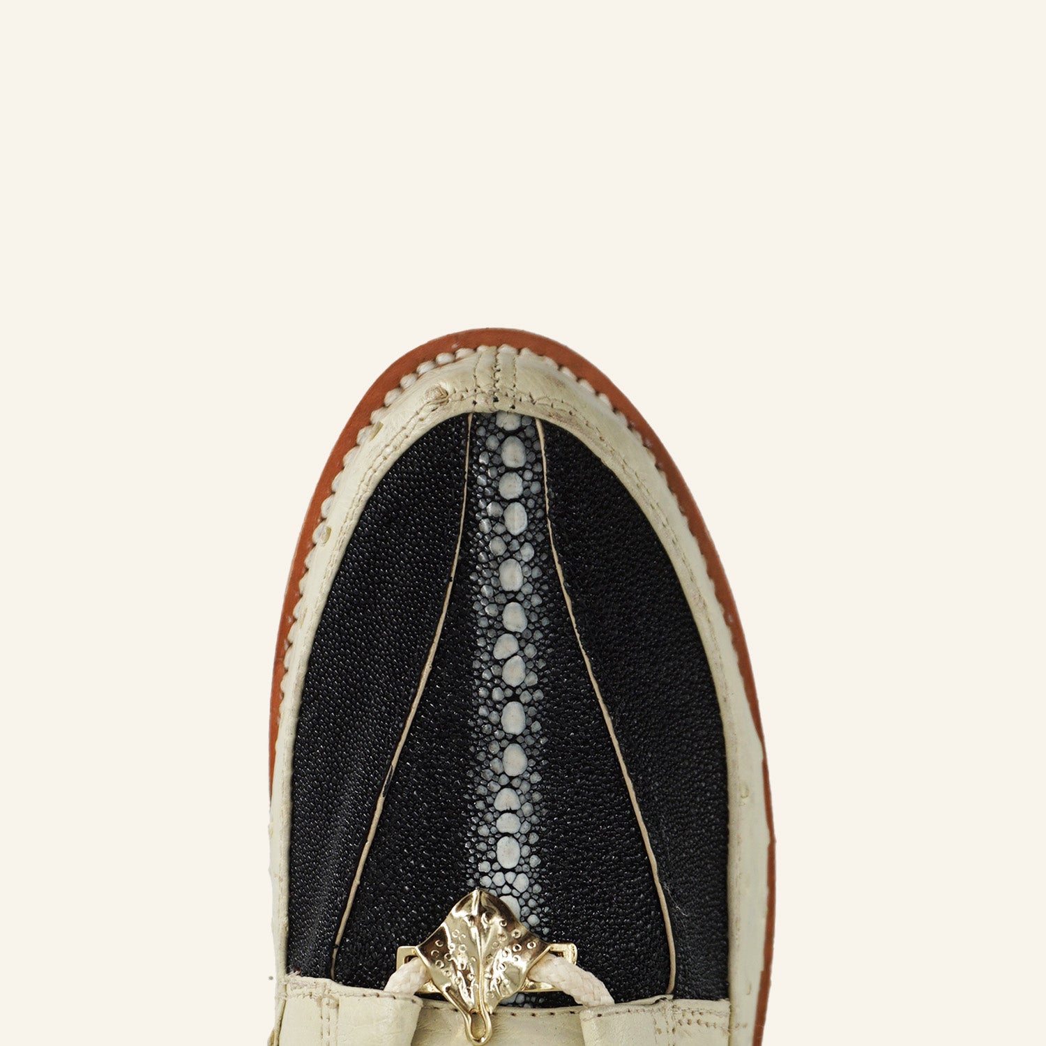 Los Altos Stingray Rowstone/Ostrich Casual Shoes ZA101105 - Black/Winter White