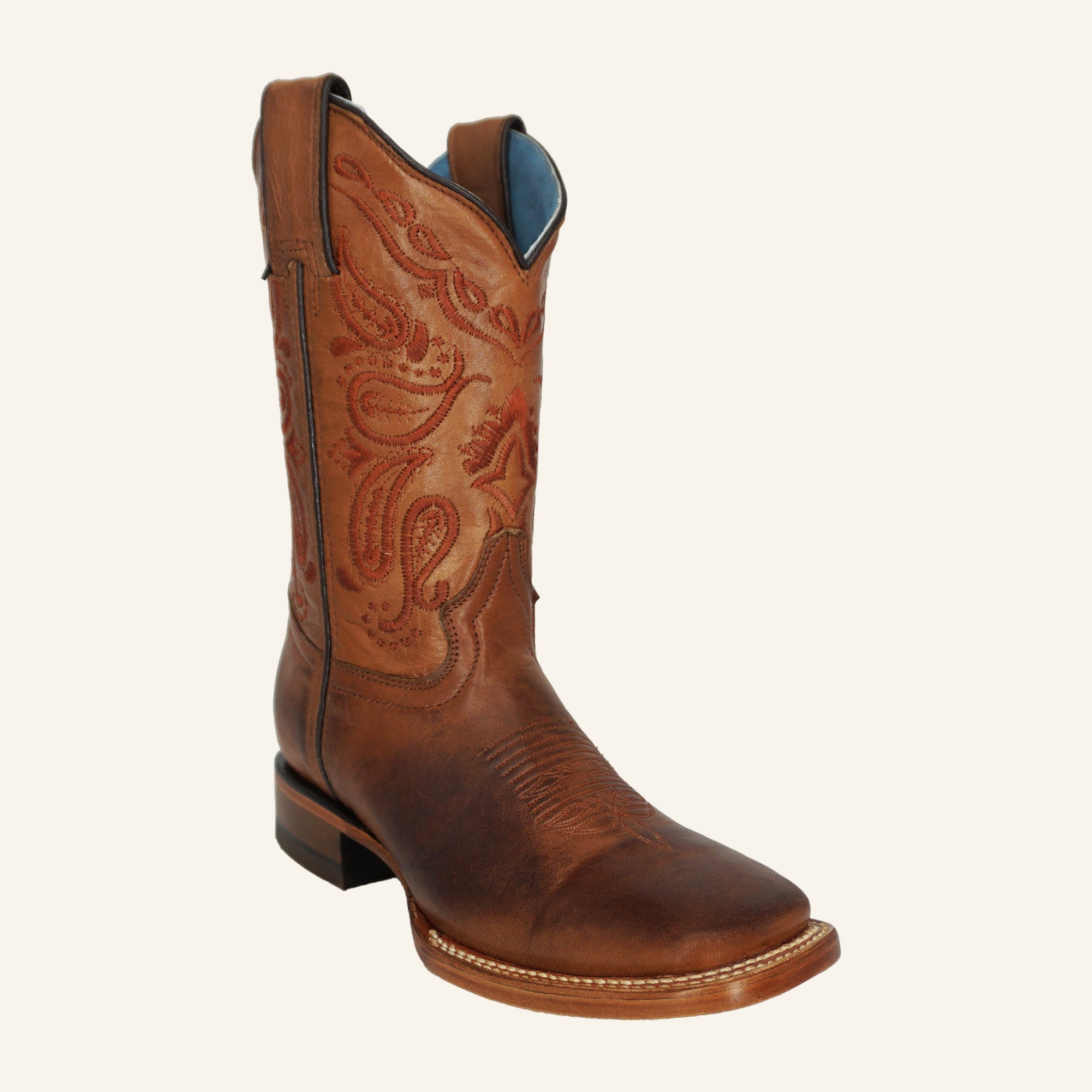 Cuatralba Women's Cowboy Boot 1106 Pull Up - Cafe Claro