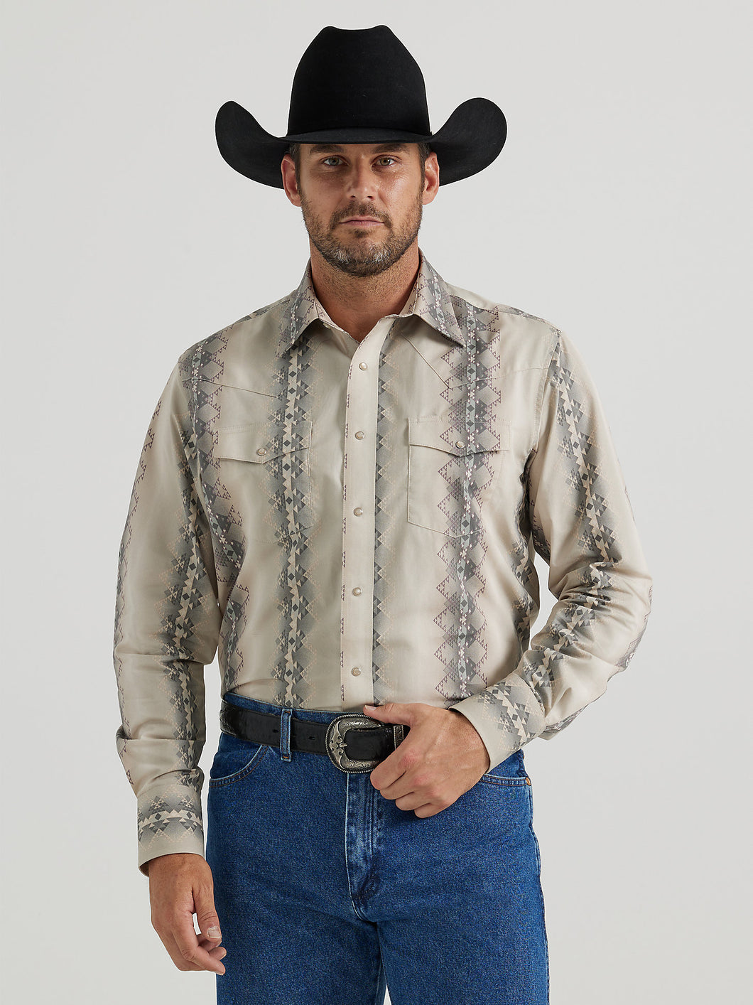 Men's Wrangler Checotah Printed Long Sleeve Shirt 44418
