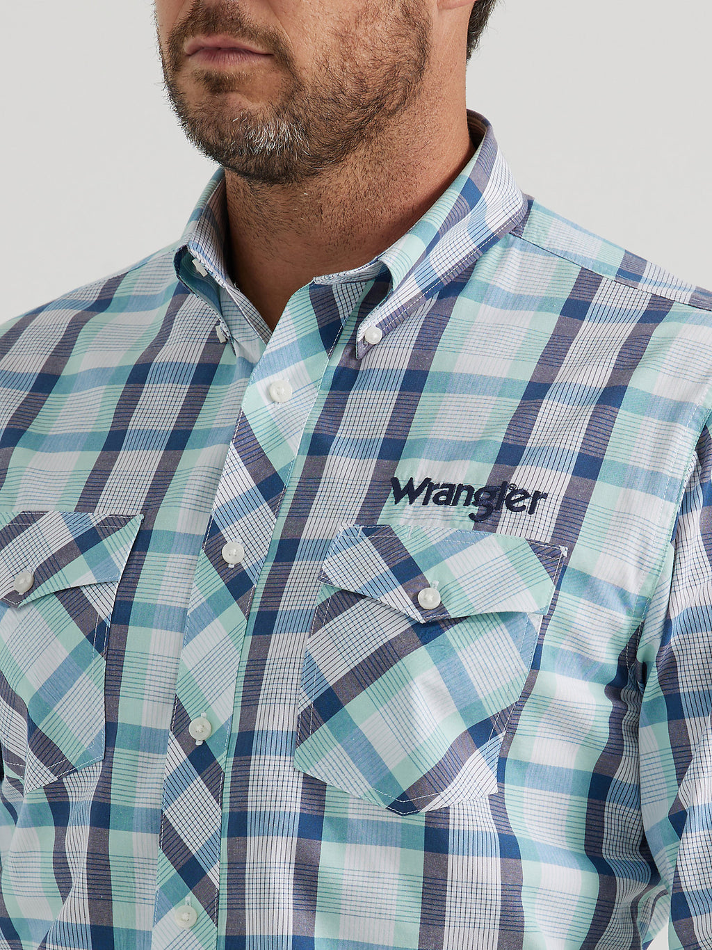 Men's Wrangler Classic Fit Logo Long Sleeve Shirt 44431