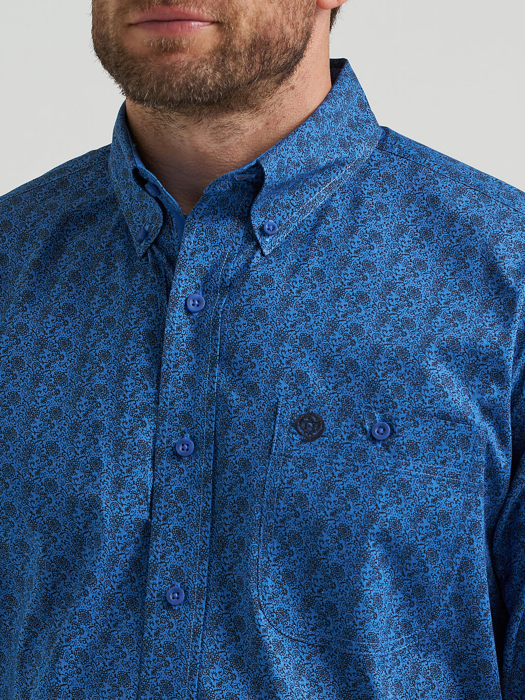 Wrangler George Strait Long Sleeve Shirt 112369596 - Blue - S Wrangler George Strait Long Sleeve Shirt 112369596 - Blue - S