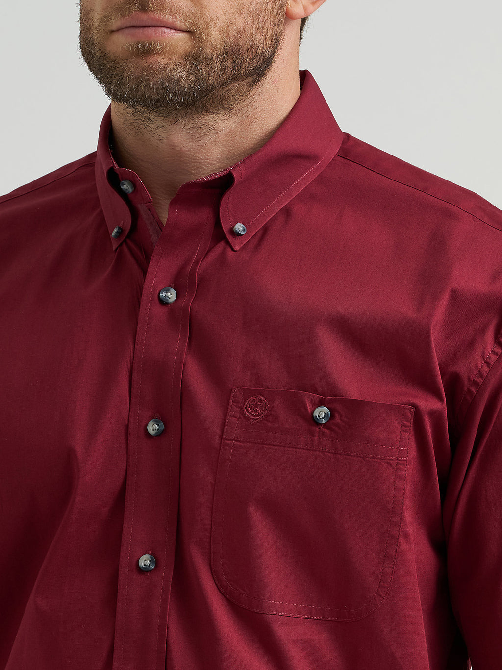 Wrangler George Strait Long Sleeve Shirt 112369627 - Burgundy