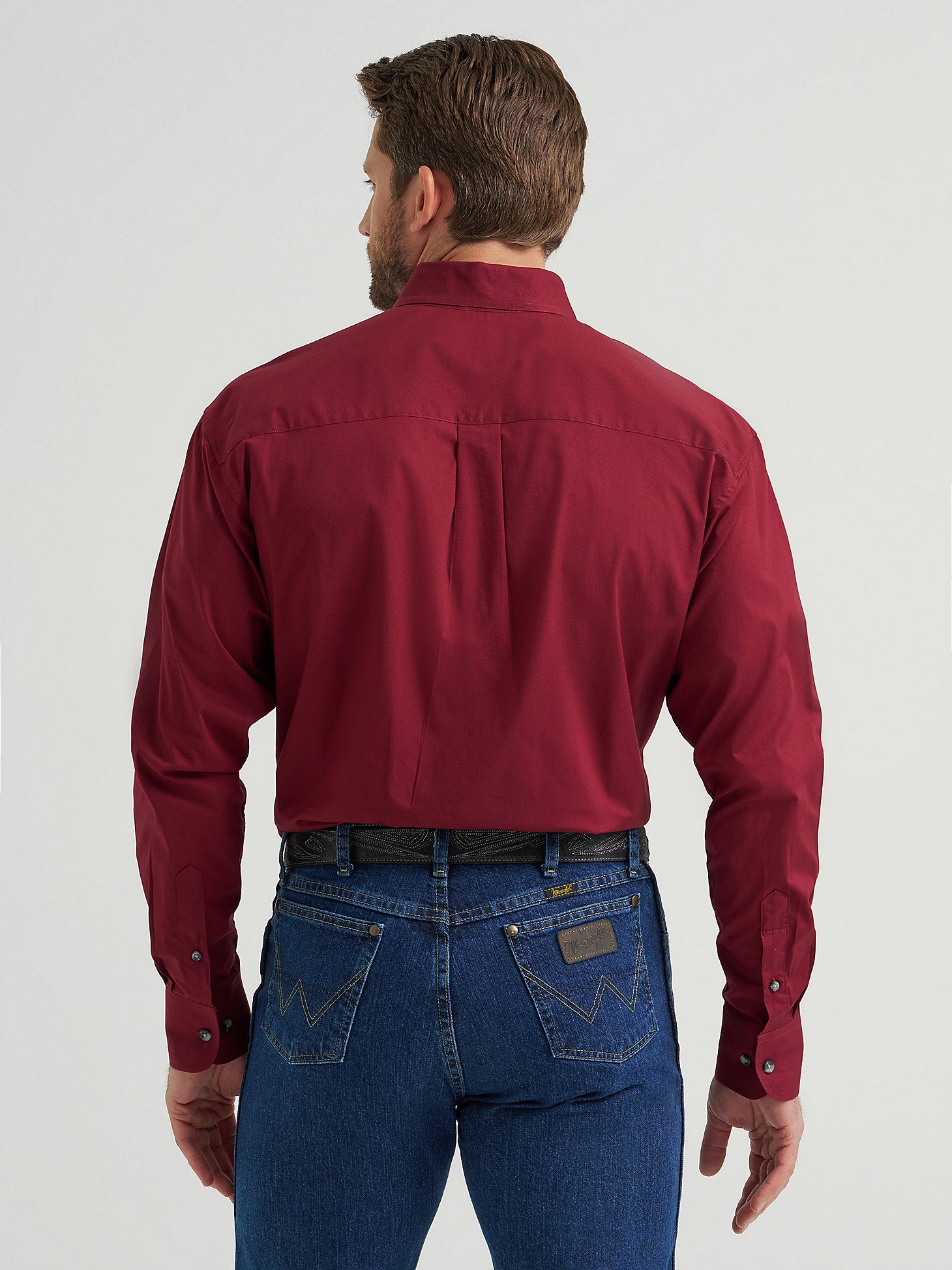 Wrangler George Strait Long Sleeve Shirt 112369627 - Burgundy
