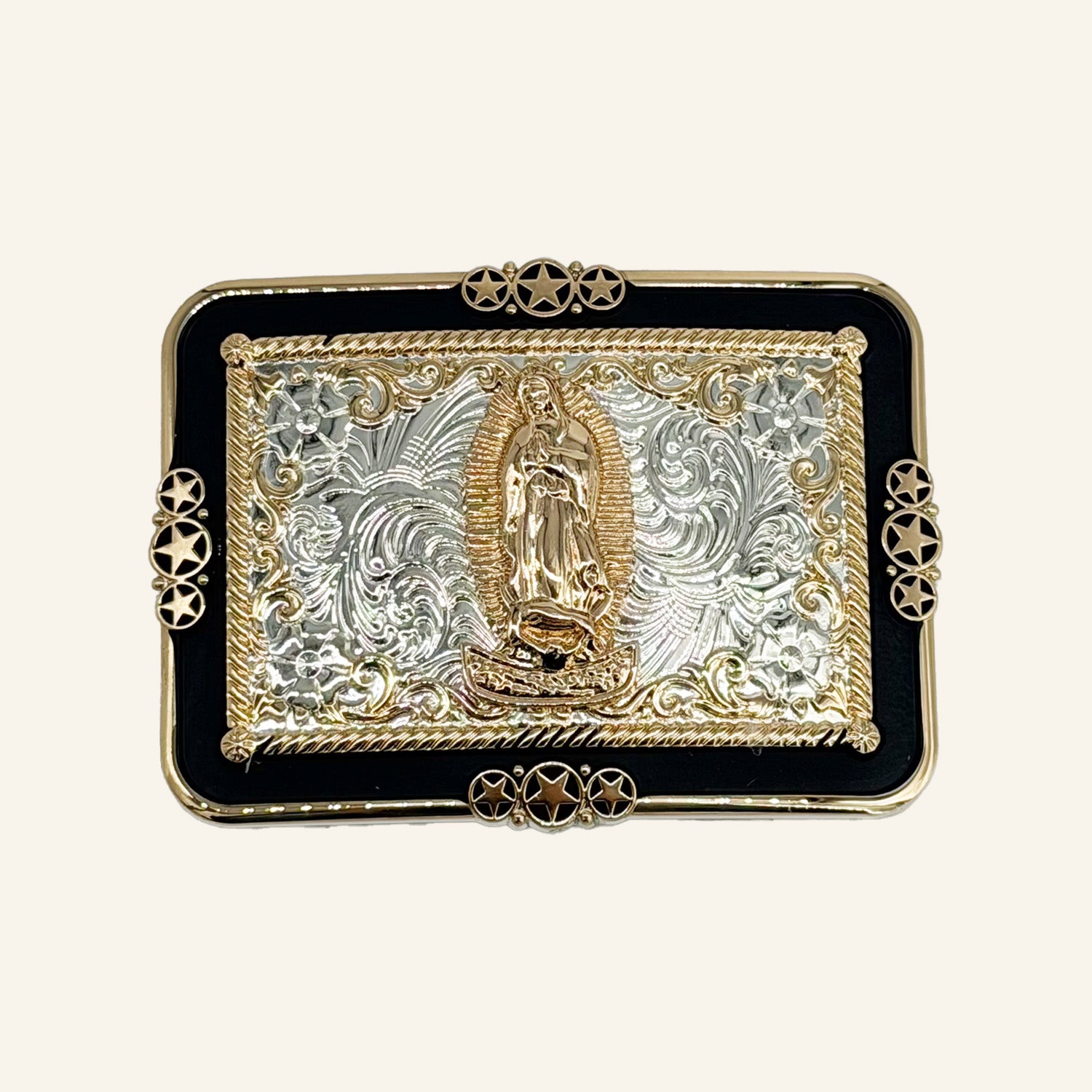 Virgin Mary Rose Gold Cowboy Buckle CB17