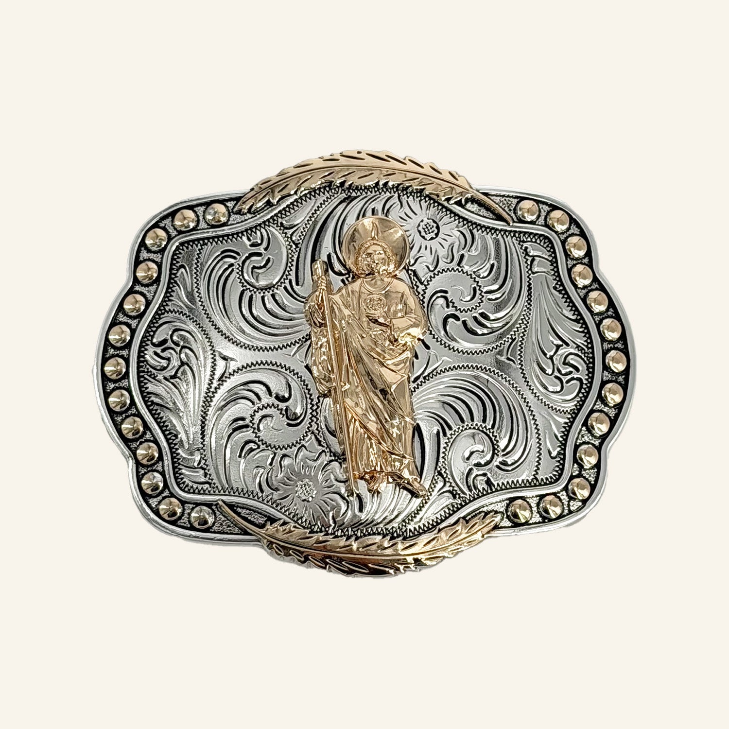 San Judas Rose Gold Cowboy Buckle CB18