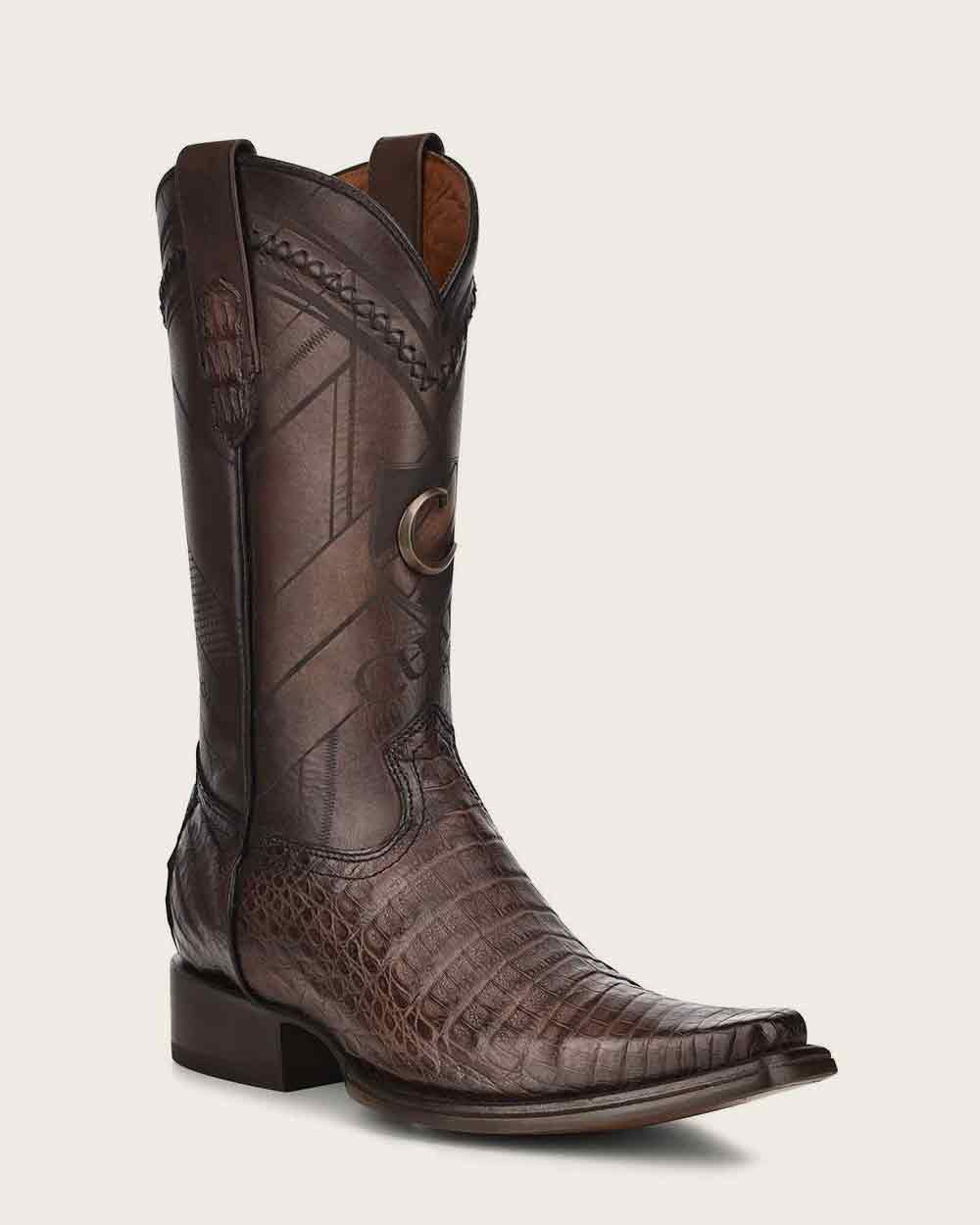 Cuadra Men's Fuscus Caiman Belly Narrow Toe CU551 - Choco