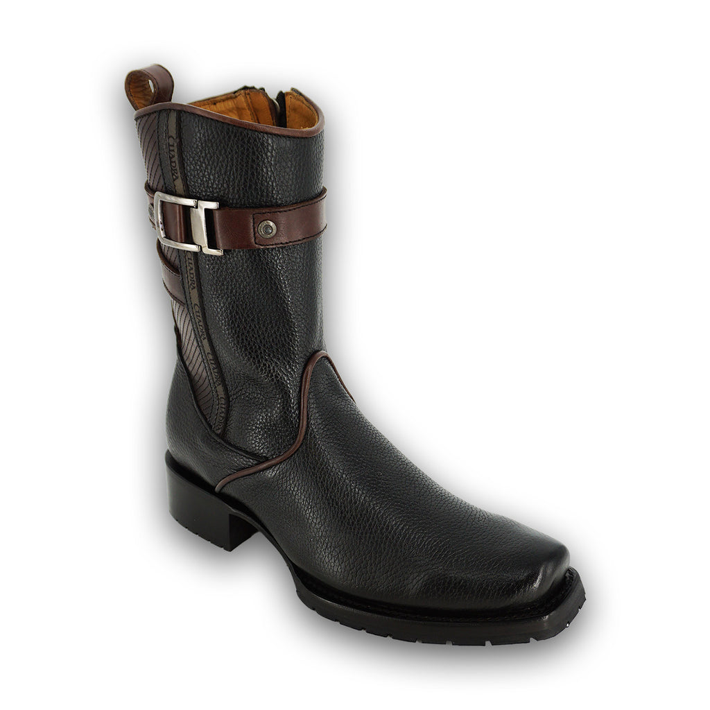 Cuadra Men's Laser & Embroidery Narrow Square Toe CU630 - Black