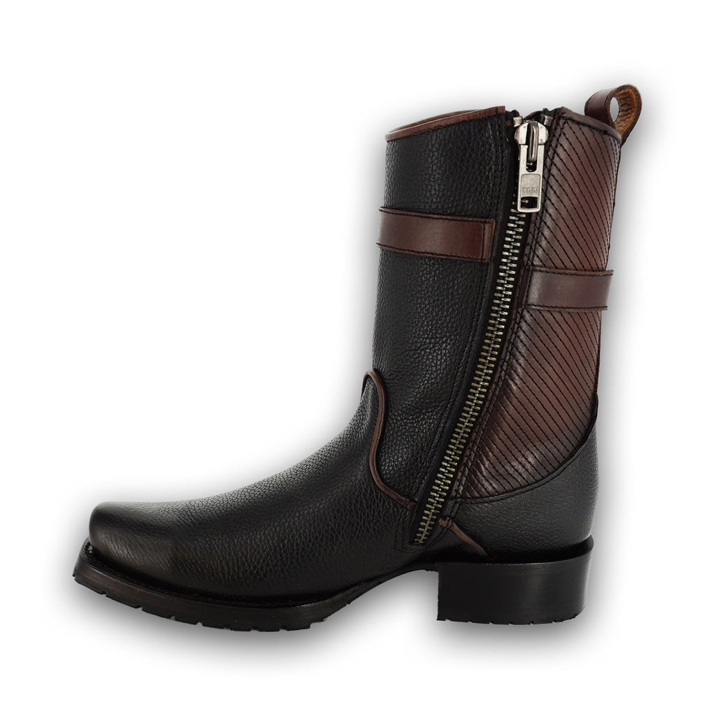Cuadra Men's Laser & Embroidery Narrow Square Toe CU630 - Black