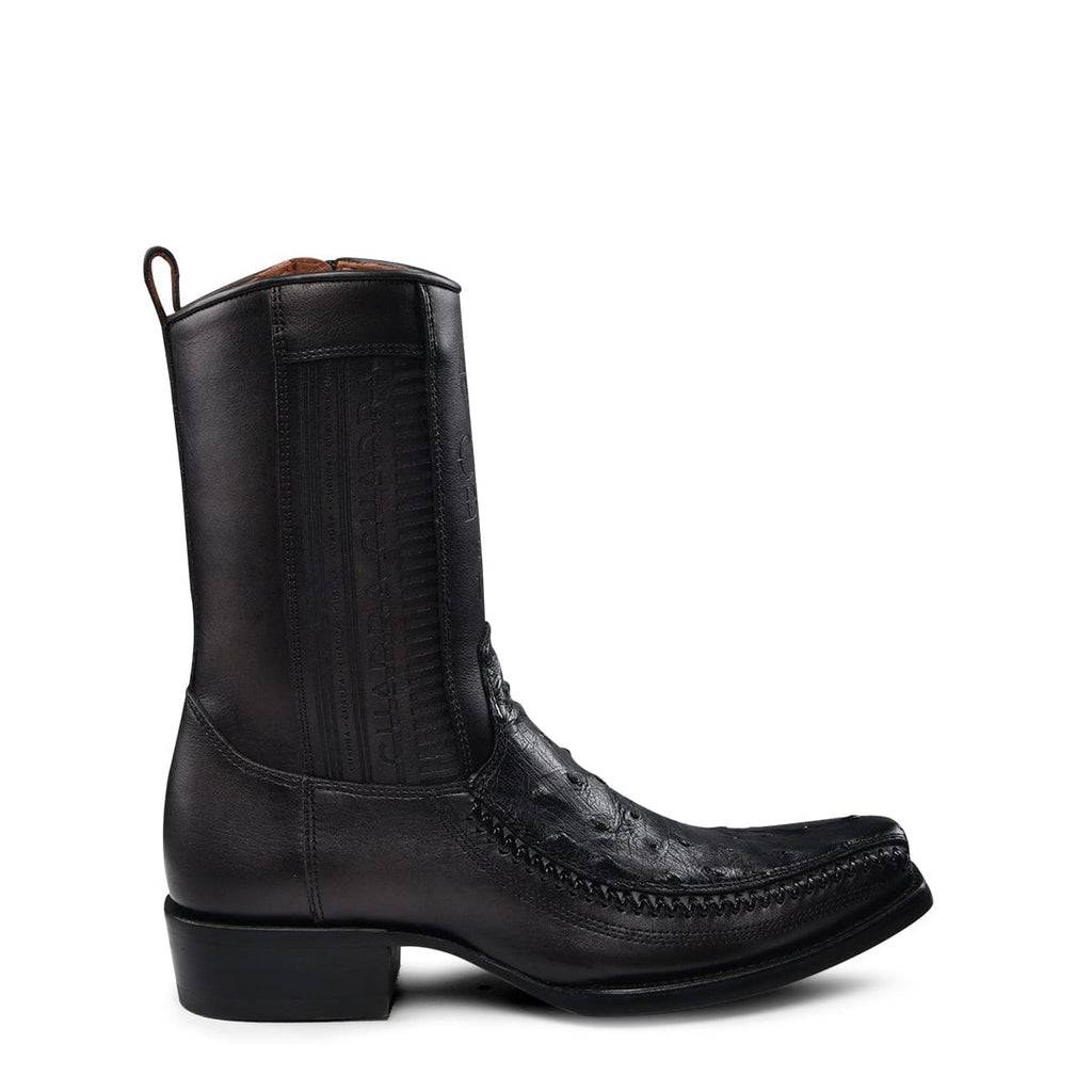 Men's Cuadra Ostrich Narrow Square Toe CU802 - Black
