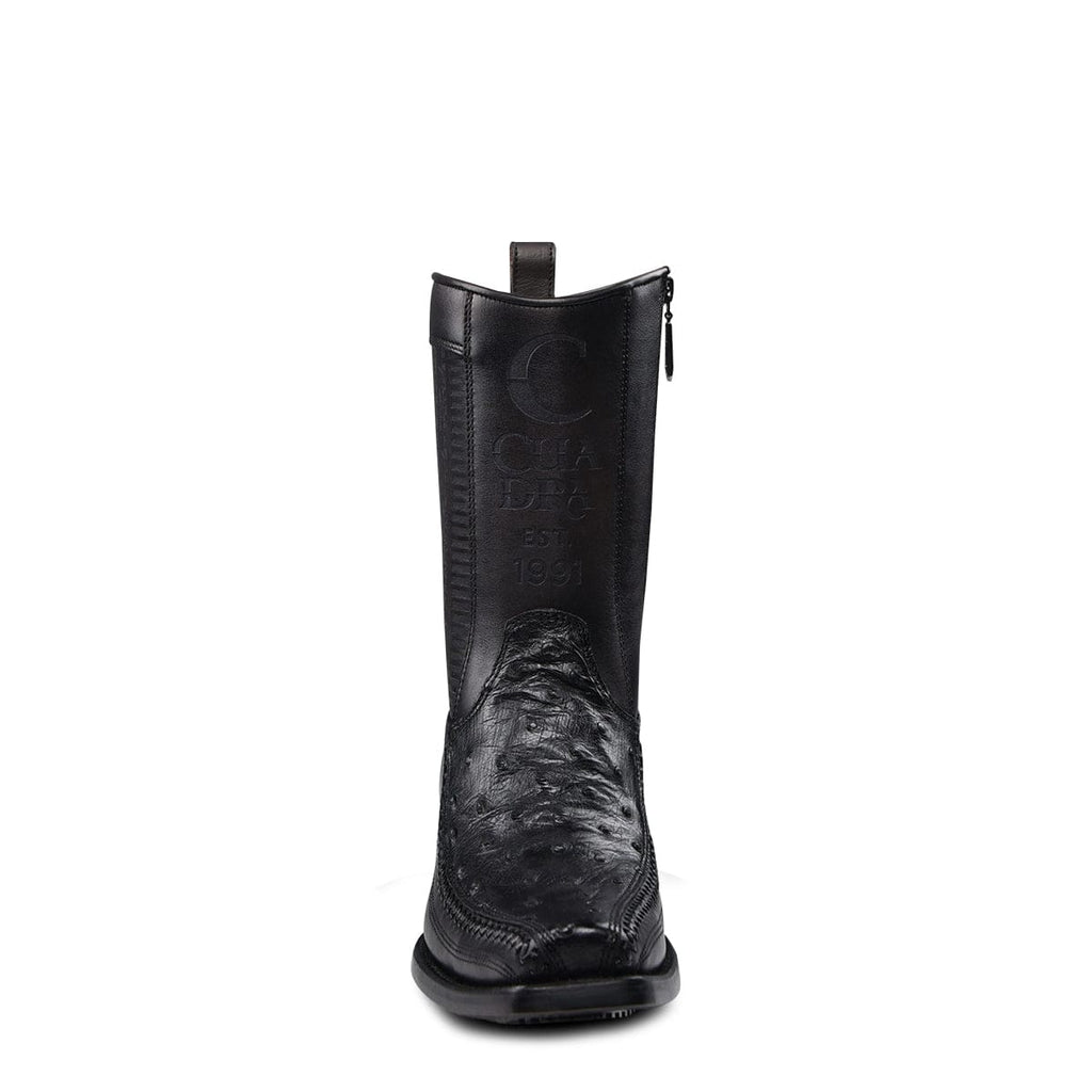 Men's Cuadra Ostrich Narrow Square Toe CU802 - Black