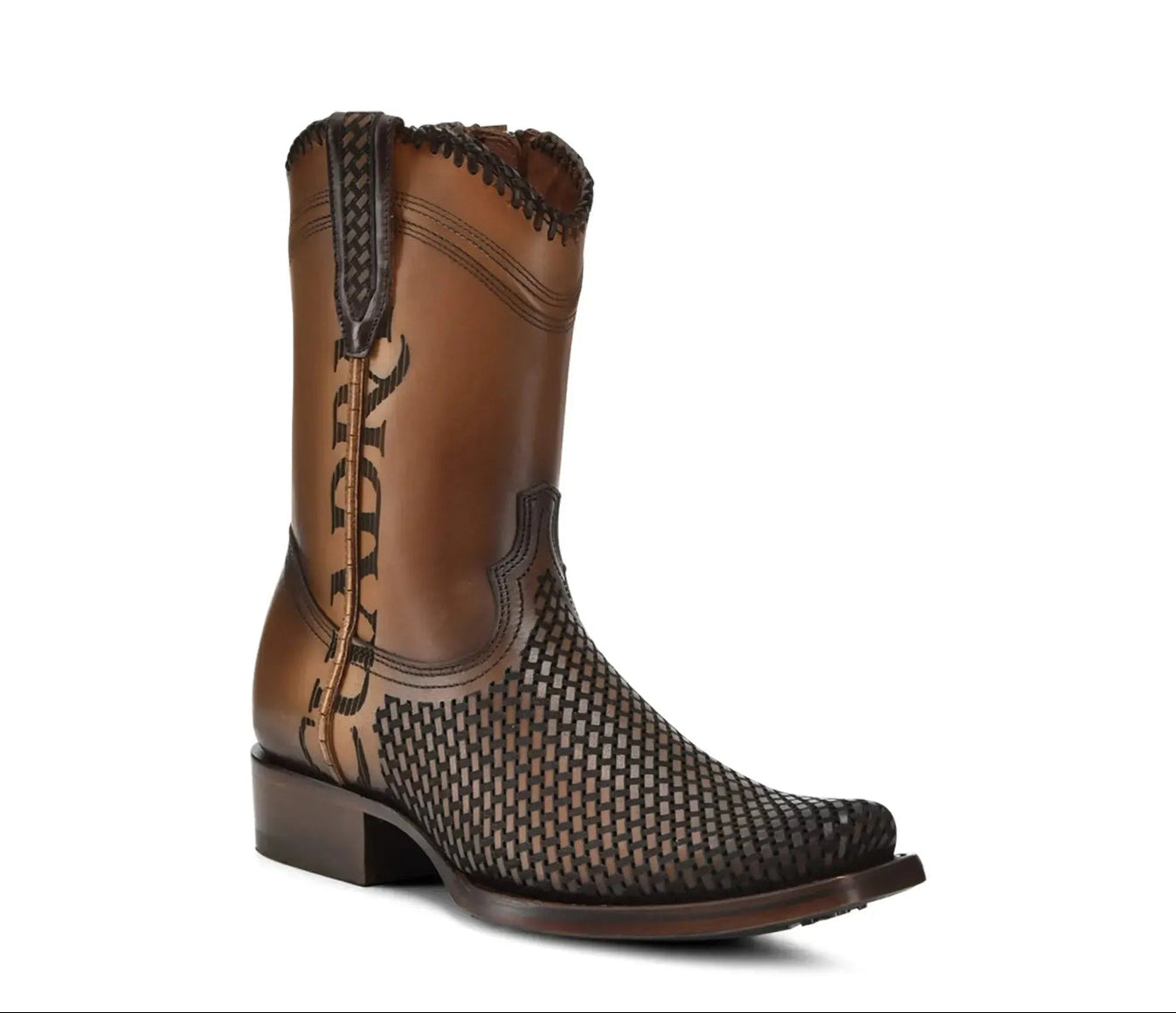 Cuadra Men’s Laser & Woven Narrow Square Toe CU817 - Brown