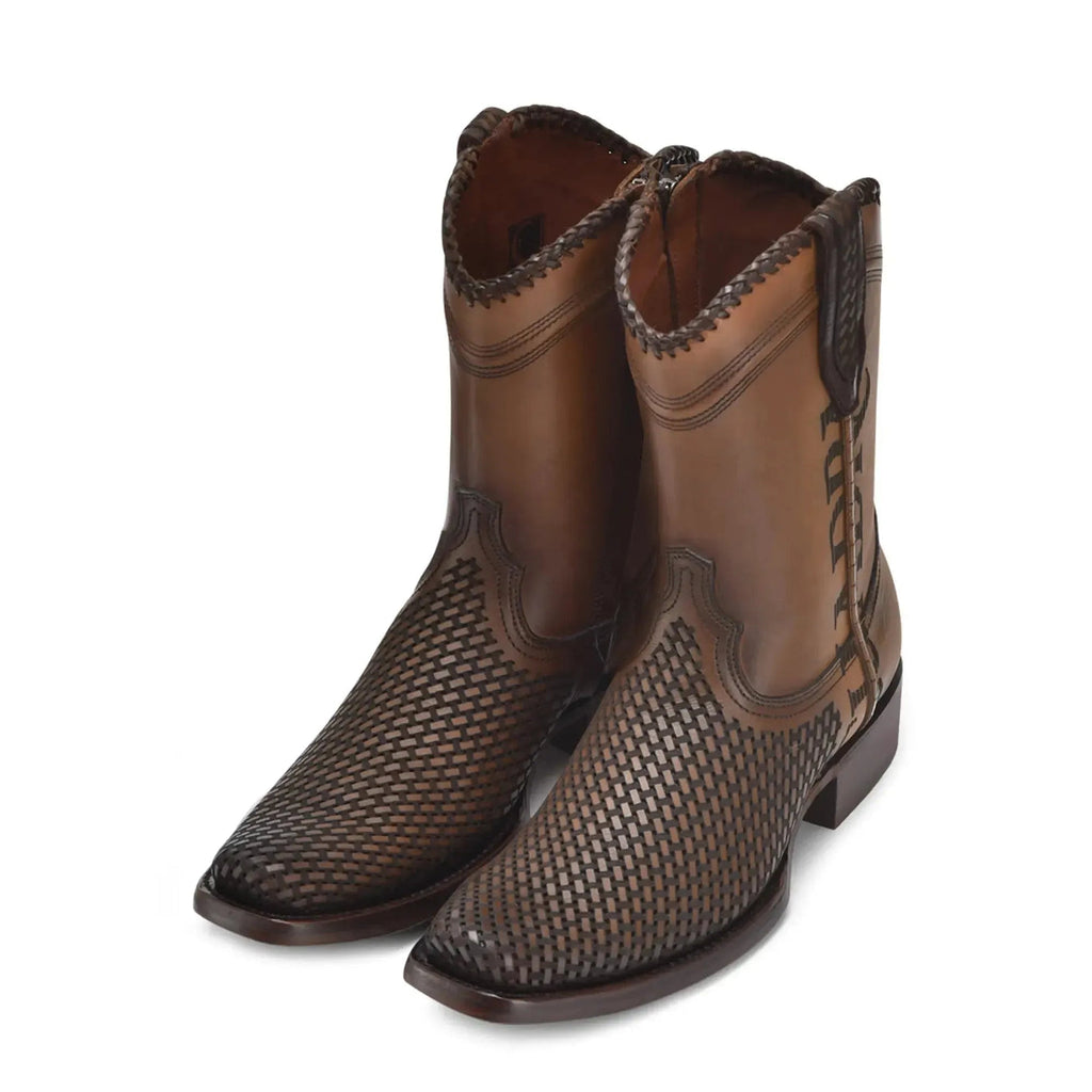 Cuadra Men’s Laser & Woven Narrow Square Toe CU817 - Brown