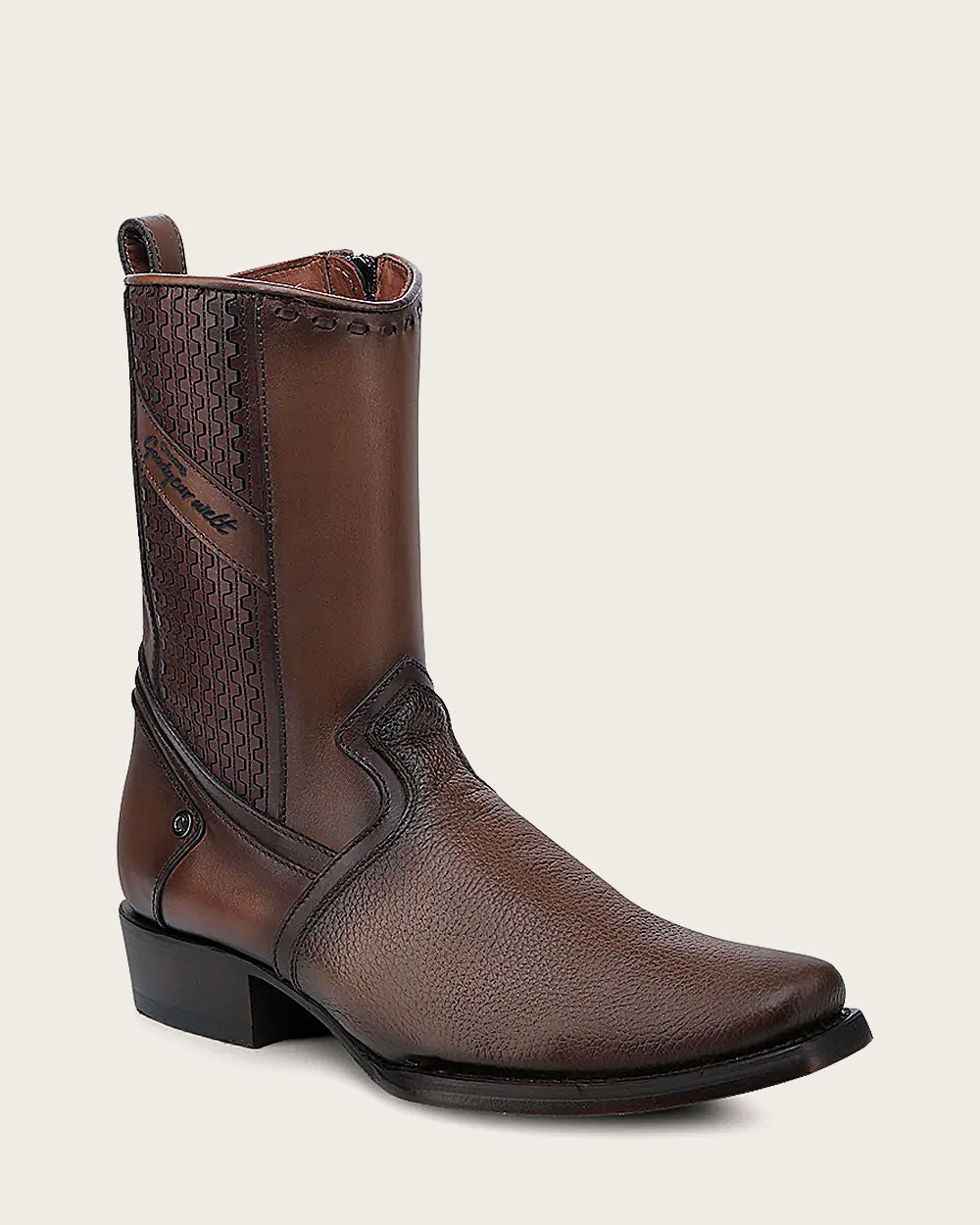 Cuadra Men's Laser & Zipper Narrow Square Toe CU851 - Santana Miel