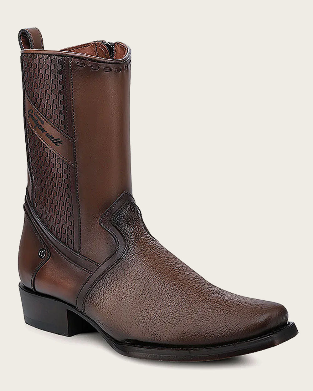 Cuadra Men's Laser & Zipper Narrow Square Toe CU851 - Santana Miel