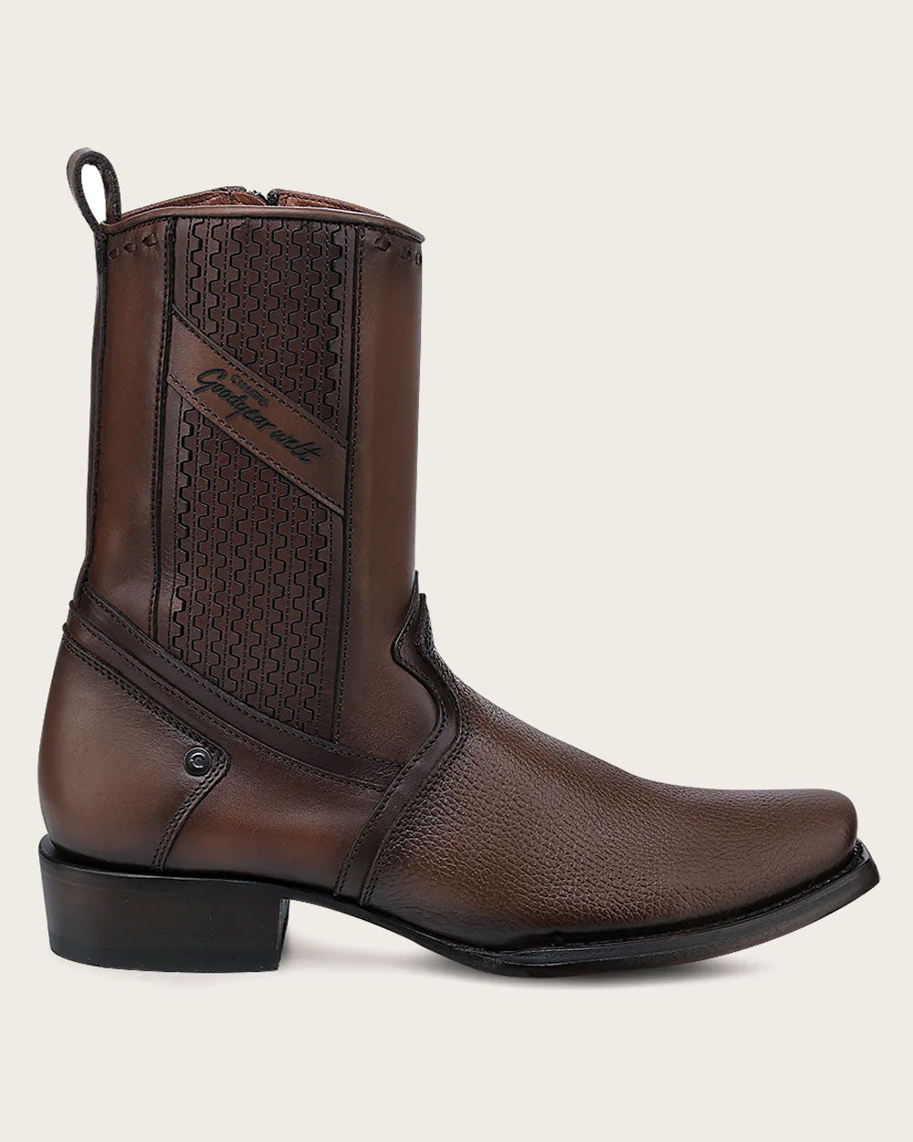 Cuadra Men's Laser & Zipper Narrow Square Toe CU851 - Santana Miel
