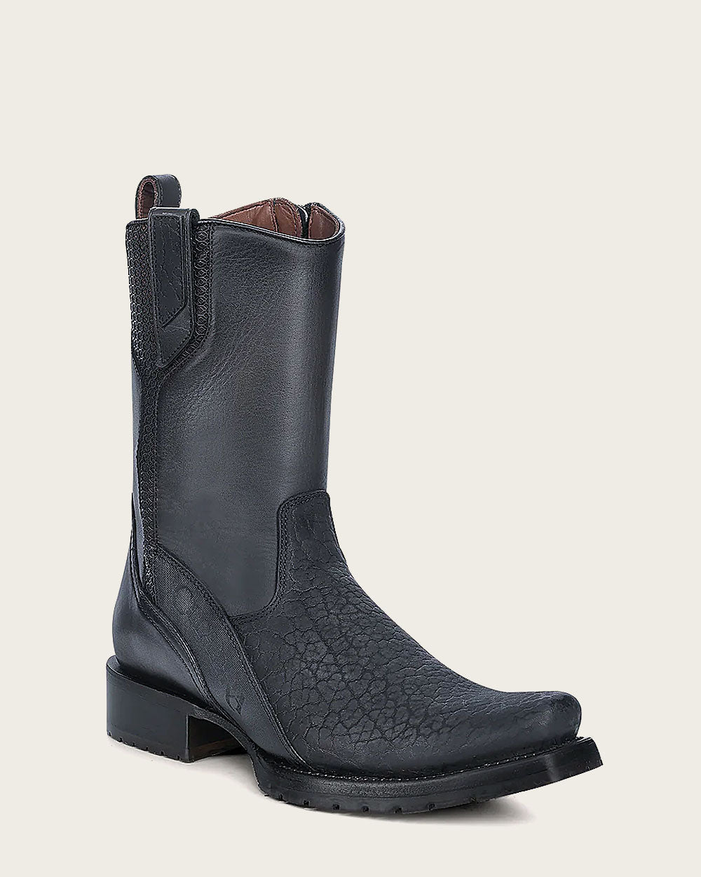 Cuadra Men's Bull Neck Narrow Square Toe CU856 - Black Suede